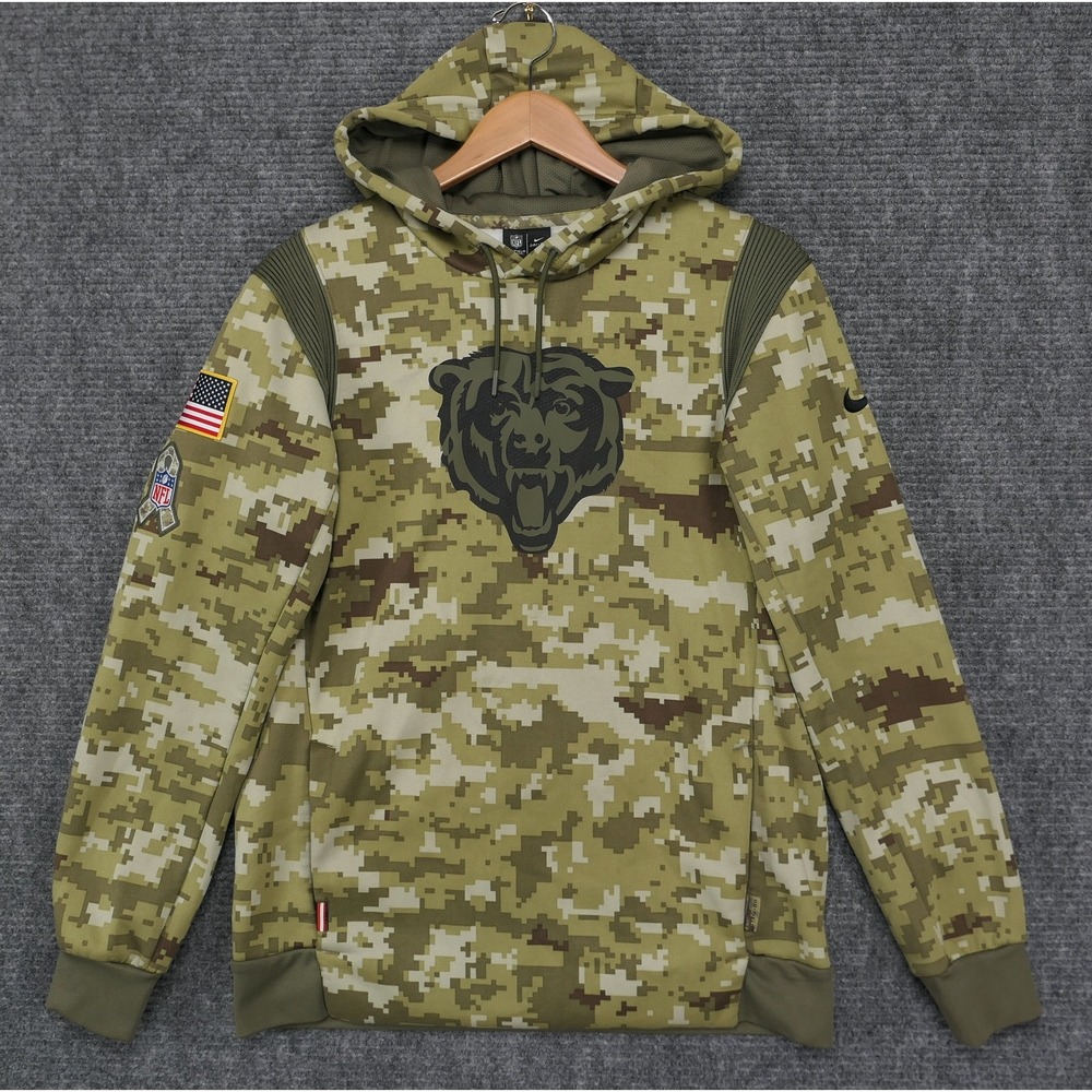 Nike Chicago Bears Salute to Service Digital Camo Hoodie Mens Small NFL Football